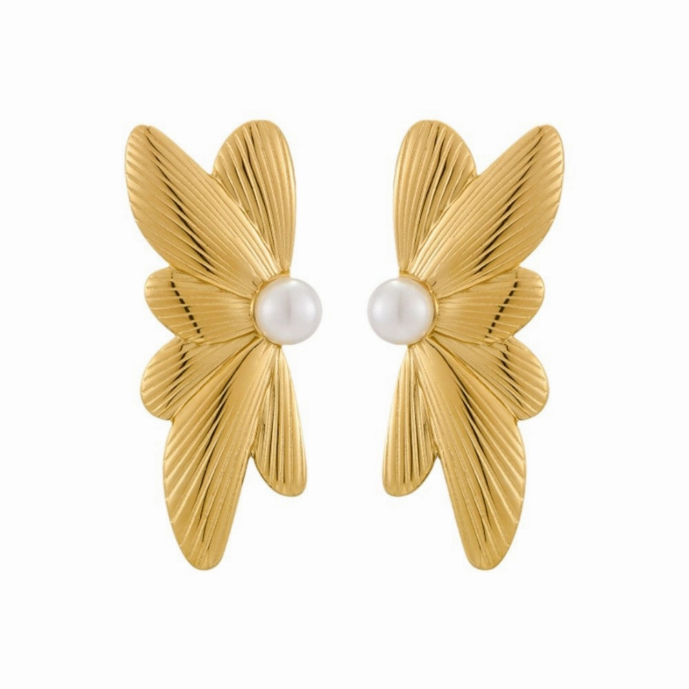 Wholesale Personality 304 Stainless Steel Women Earrings Golden Irregular Oval Earrings Valentine's Day Gift Jewelry