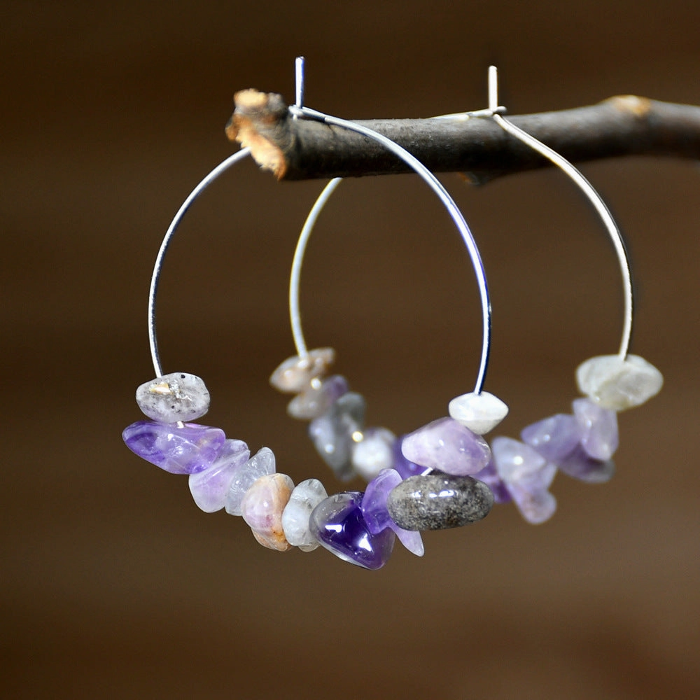 Wholesale personality big circle earrings silver earrings