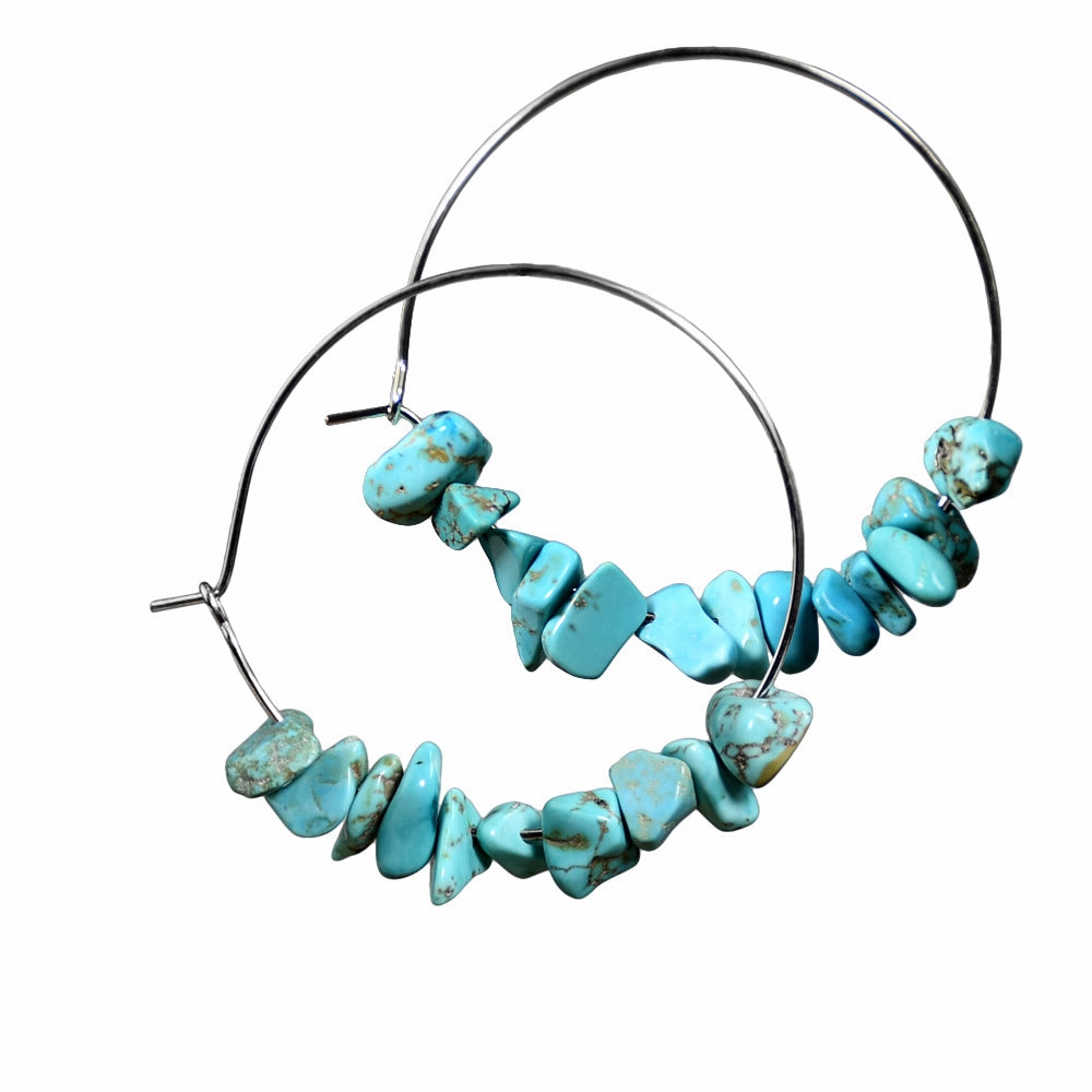 Wholesale personality big circle earrings silver earrings
