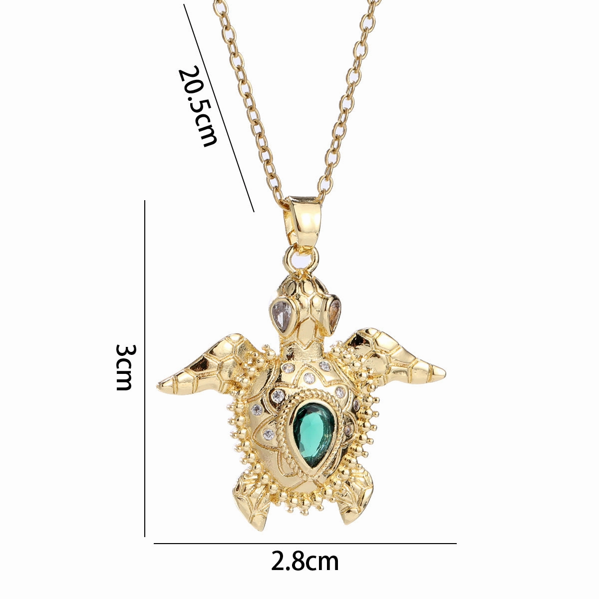 Wholesale Personality Fashion Inlaid with Colorful Zircon Marine Animal Turtle Crab Necklace