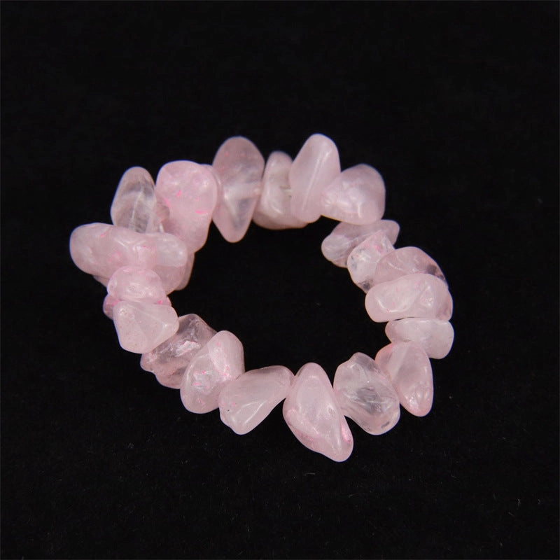 Wholesale Personality Hand-worn Natural Gravel Elastic Ring Women
