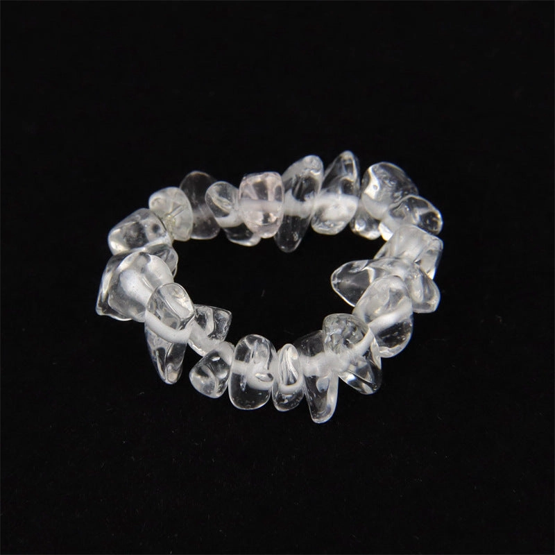 Wholesale Personality Hand-worn Natural Gravel Elastic Ring Women