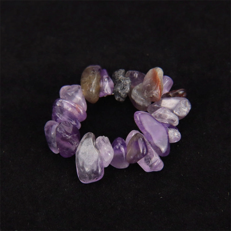 Wholesale Personality Hand-worn Natural Gravel Elastic Ring Women