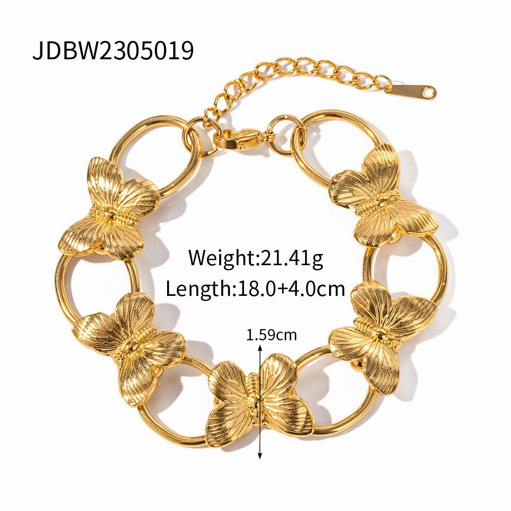 Wholesale Personalized Butterfly Light Luxury Niche High-end Gold Necklace Set