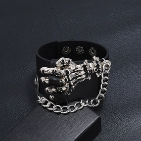 Wholesale Personalized Exaggerated Punk Men's Leather Bracelets