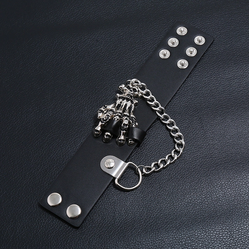 Wholesale Personalized Exaggerated Punk Men's Leather Bracelets
