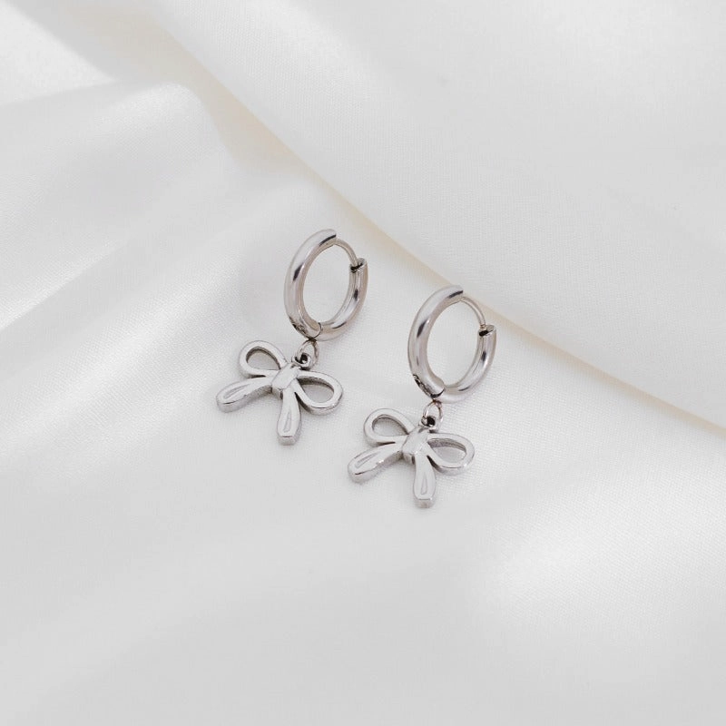 Wholesale Personalized Fashion Stainless Steel Gold Highlights Elegant Earrings