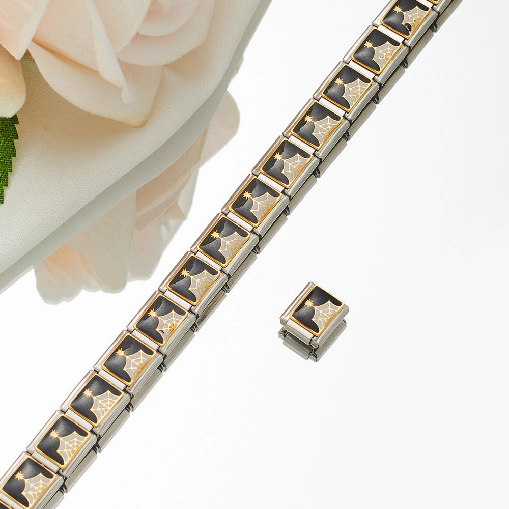 Wholesale Personalized Hand-stitched DIY Pattern Stainless Steel Combination Bracelet