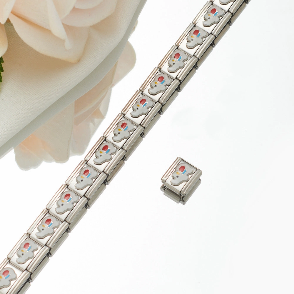 Wholesale Personalized Hand-stitched DIY Pattern Stainless Steel Combination Bracelet