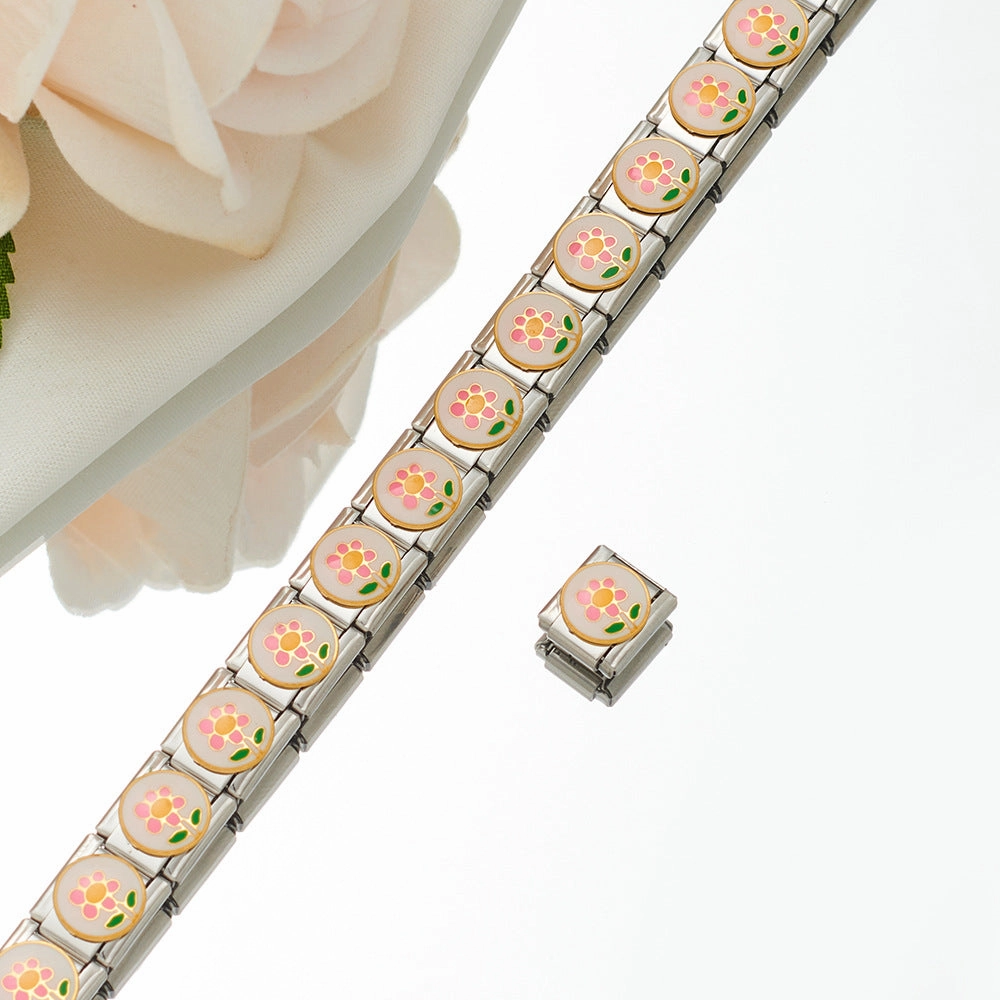 Wholesale Personalized Hand-stitched DIY Pattern Stainless Steel Combination Bracelet