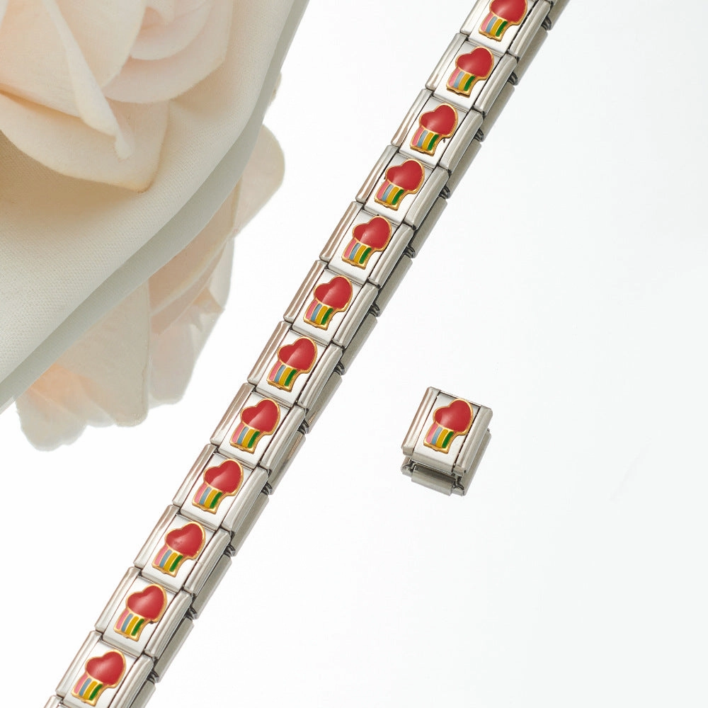 Wholesale Personalized Hand-stitched DIY Pattern Stainless Steel Combination Bracelet