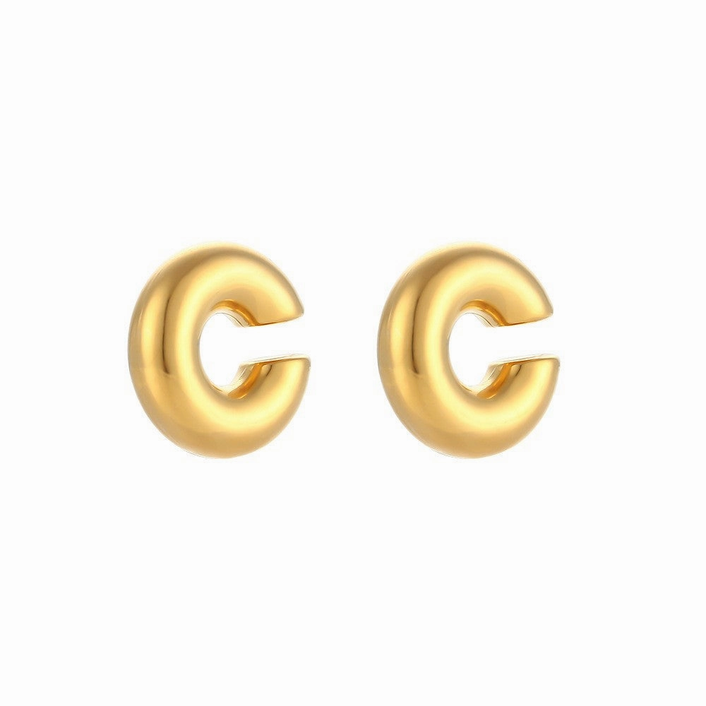 Wholesale Personalized Hollow Stainless Steel Plated 18K Gold Geometric Water Drop Three-dimensional Exaggerated Earrings