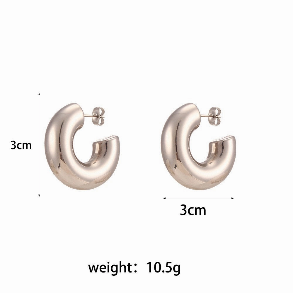 Wholesale Personalized Hollow Stainless Steel Plated 18K Gold Geometric Water Drop Three-dimensional Exaggerated Earrings