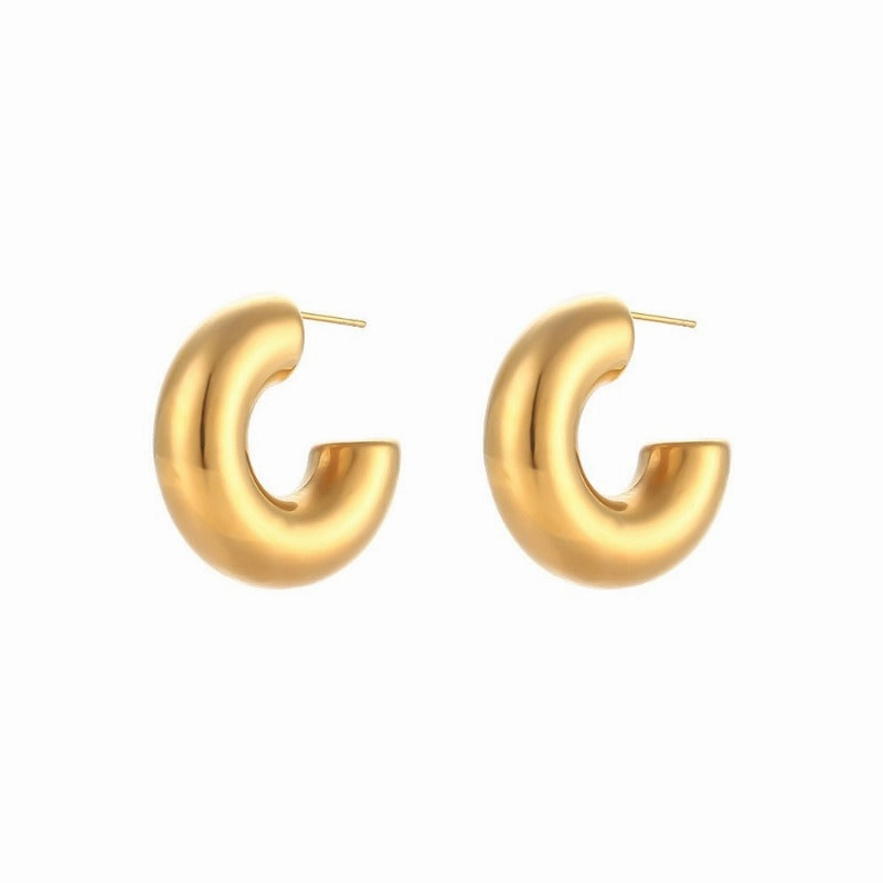Wholesale Personalized Hollow Stainless Steel Plated 18K Gold Geometric Water Drop Three-dimensional Exaggerated Earrings