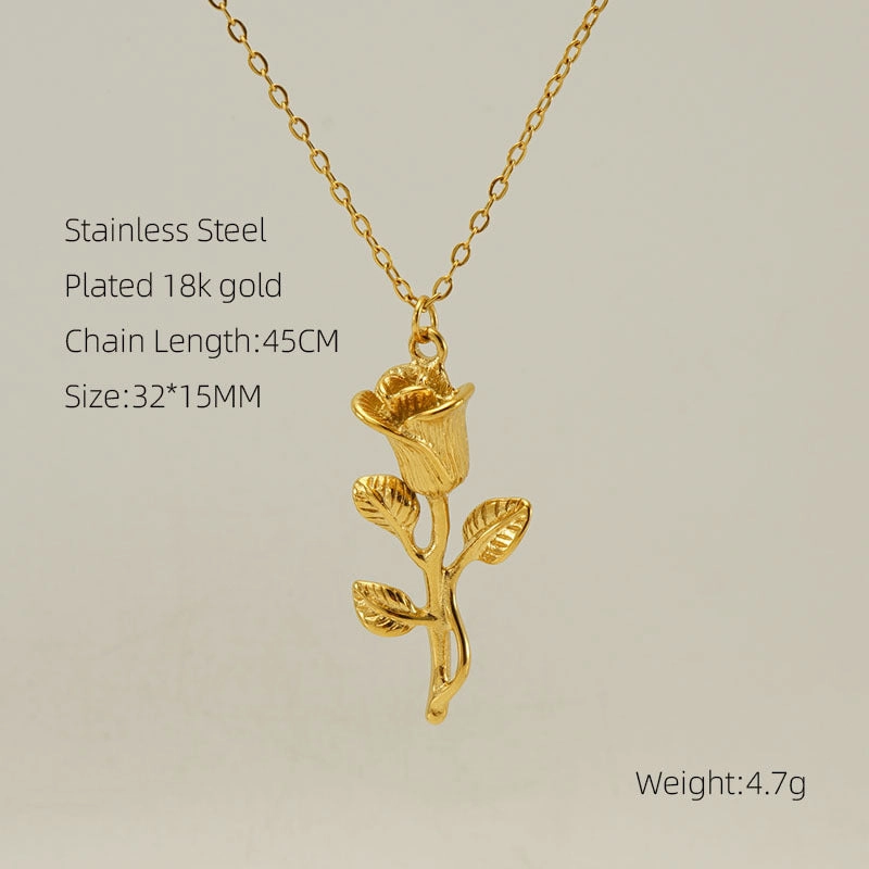 Wholesale Personalized Rose Titanium Steel Clavicle Necklace