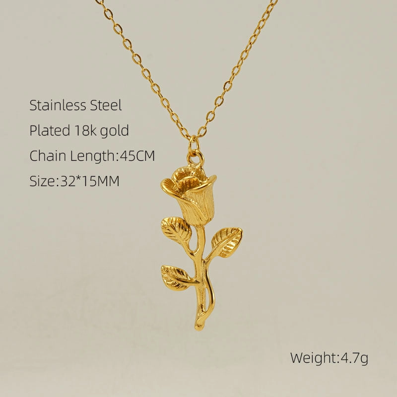 Wholesale Personalized Rose Titanium Steel Clavicle Necklace