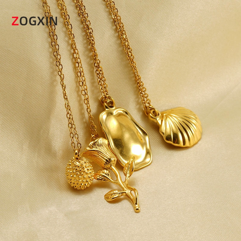 Wholesale Personalized Rose Titanium Steel Clavicle Necklace