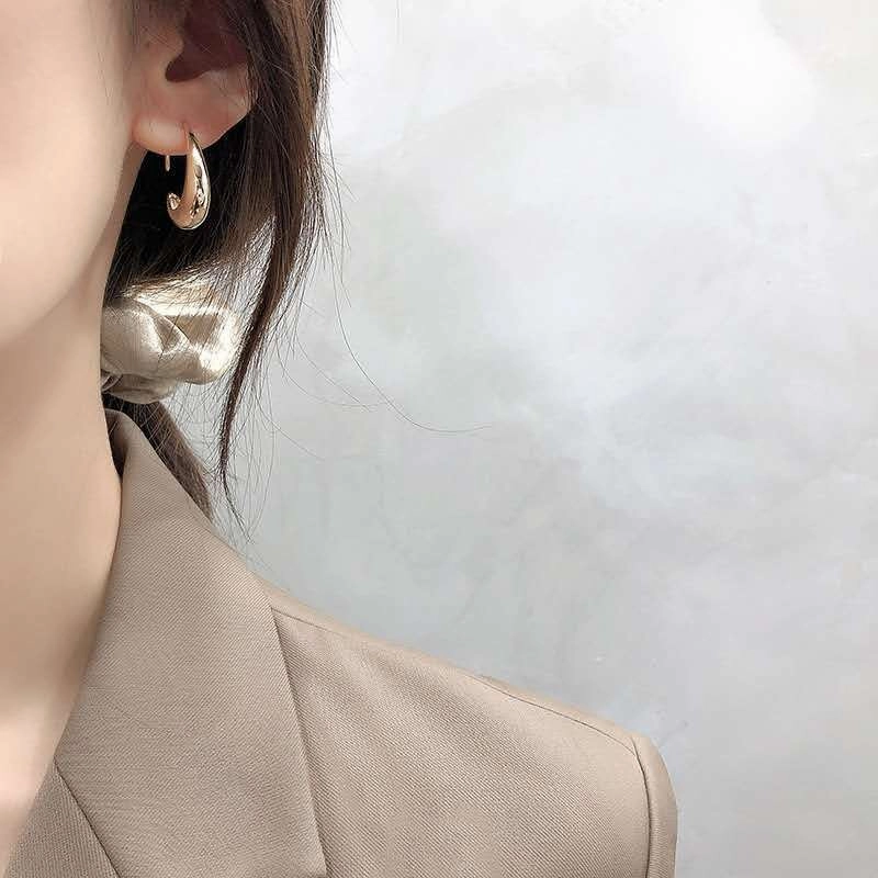 Wholesale Personalized simple glossy cold style ear ring South Korea elegant Net red style fashionable light luxury design small earrings for women