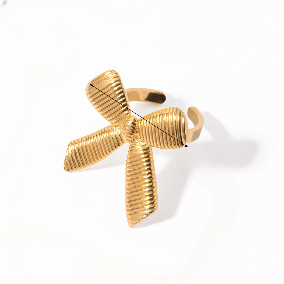 Wholesale Personalized Versatile 18k Gold Stainless Steel Bow Ring
