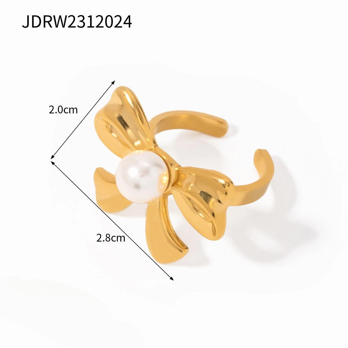 Wholesale Personalized Versatile 18k Gold Stainless Steel Bow Ring