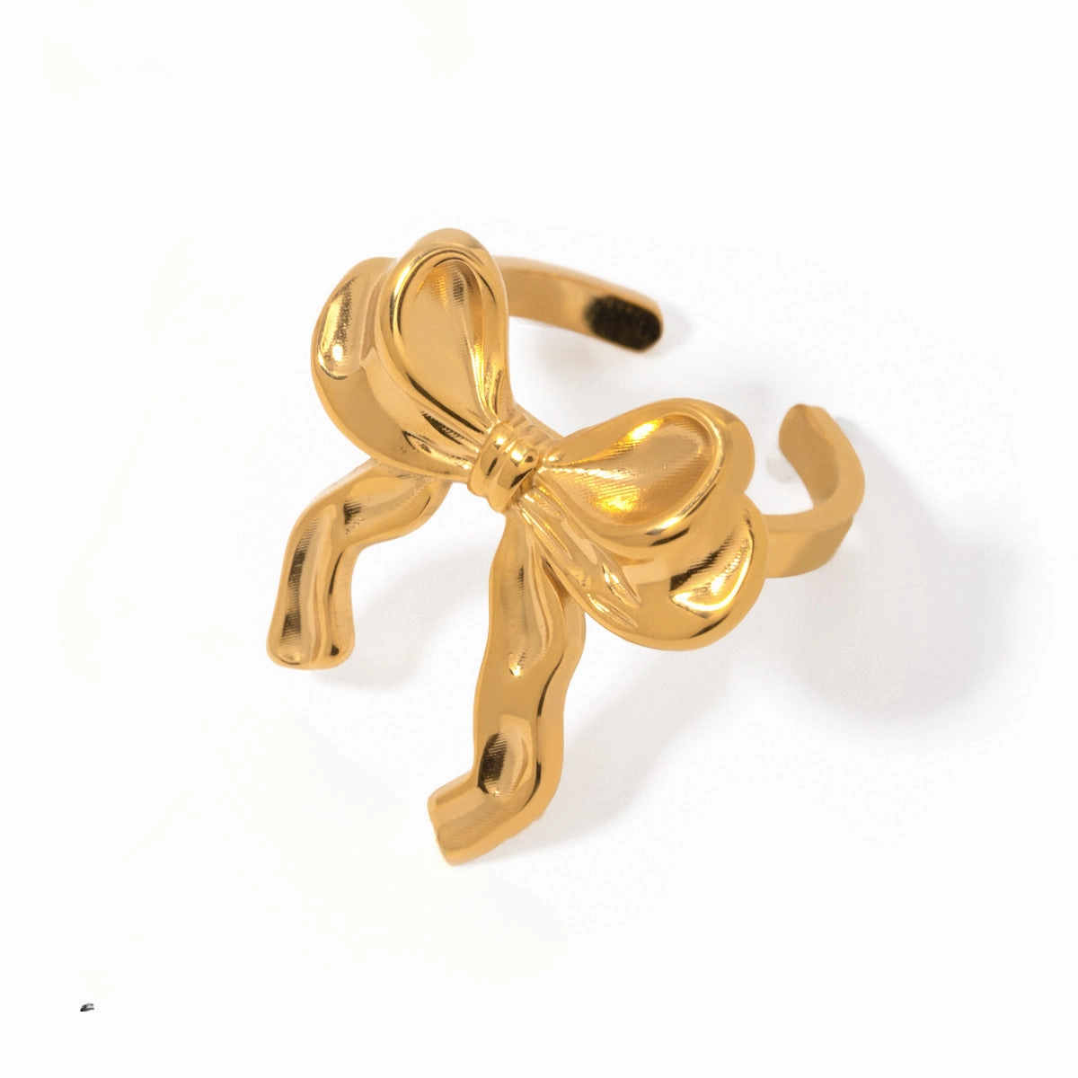 Wholesale Personalized Versatile 18k Gold Stainless Steel Bow Ring