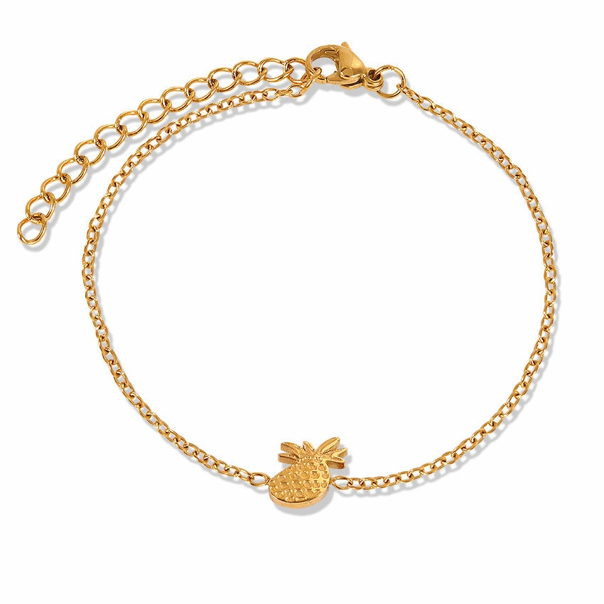 Wholesale Pineapple Seagull Coconut High Polished 18k Gold Titanium Steel Bracelet