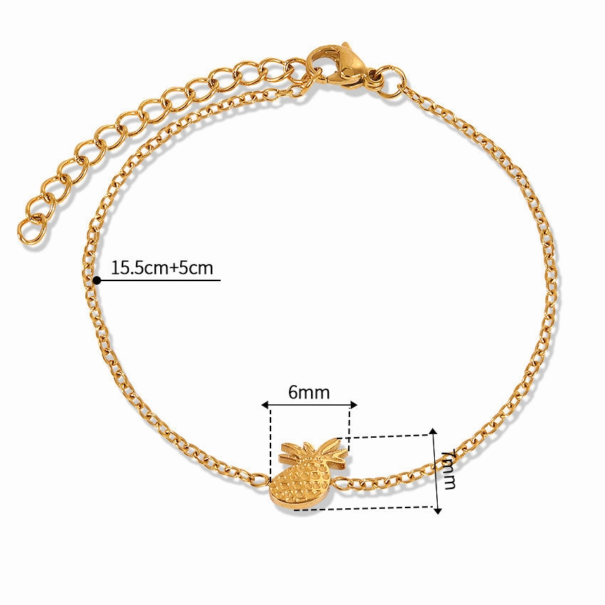 Wholesale Pineapple Seagull Coconut High Polished 18k Gold Titanium Steel Bracelet