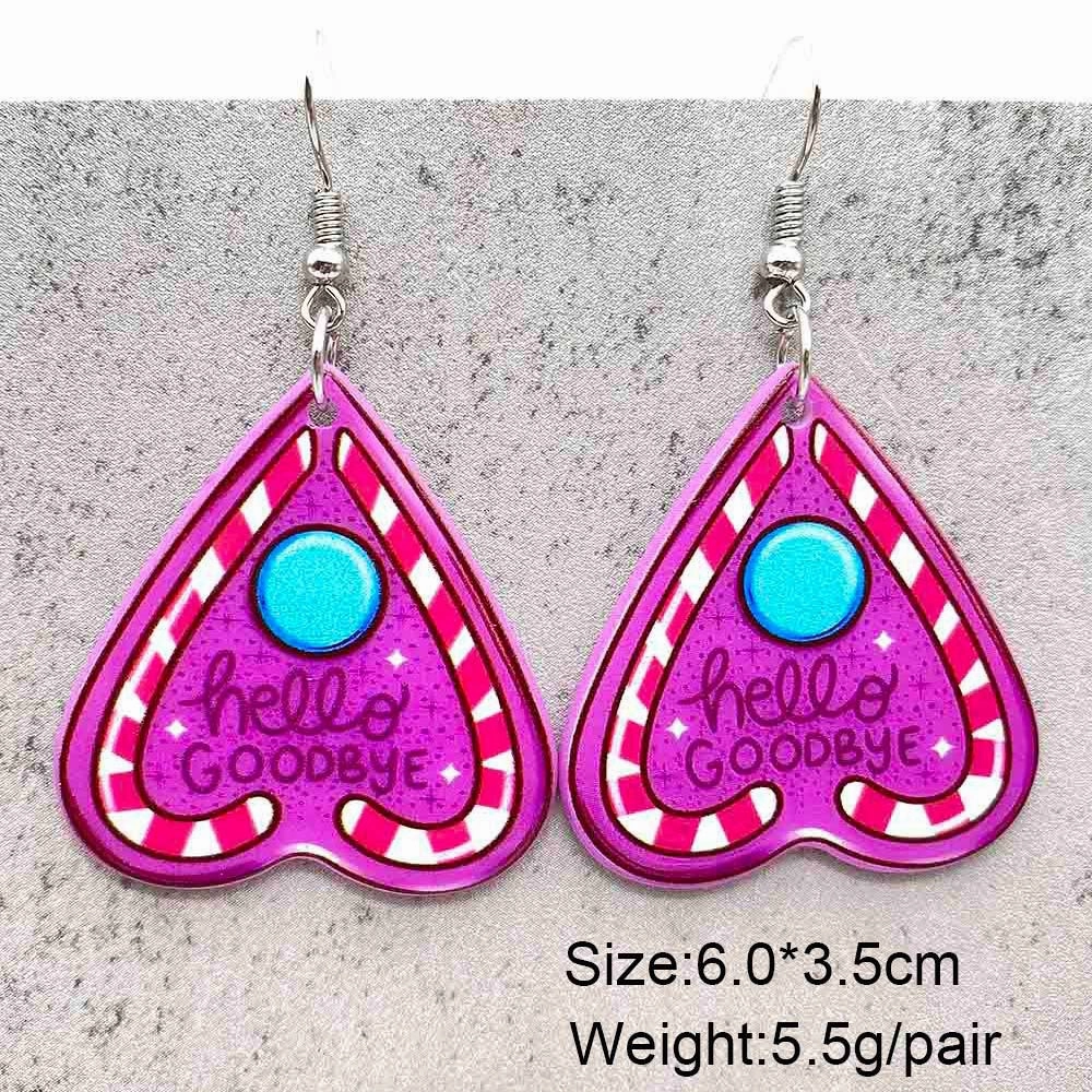 Wholesale Pink Christmas Playing Cards Santa Claus Double Sided Acrylic Earrings