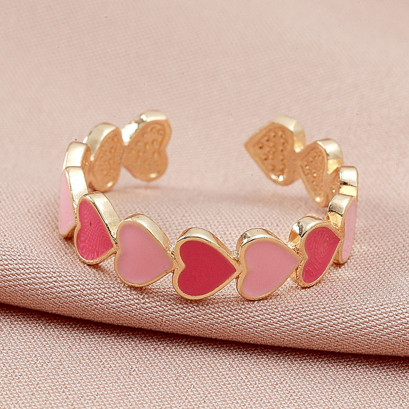 Wholesale Pink Heart Open Ring
