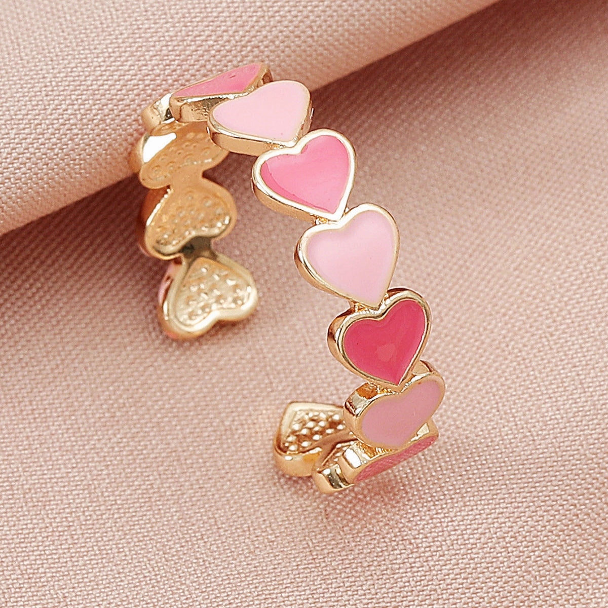 Wholesale Pink Heart Open Ring