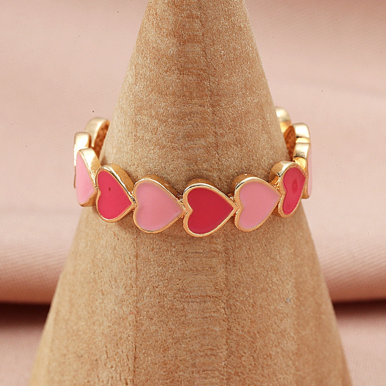 Wholesale Pink Heart Open Ring