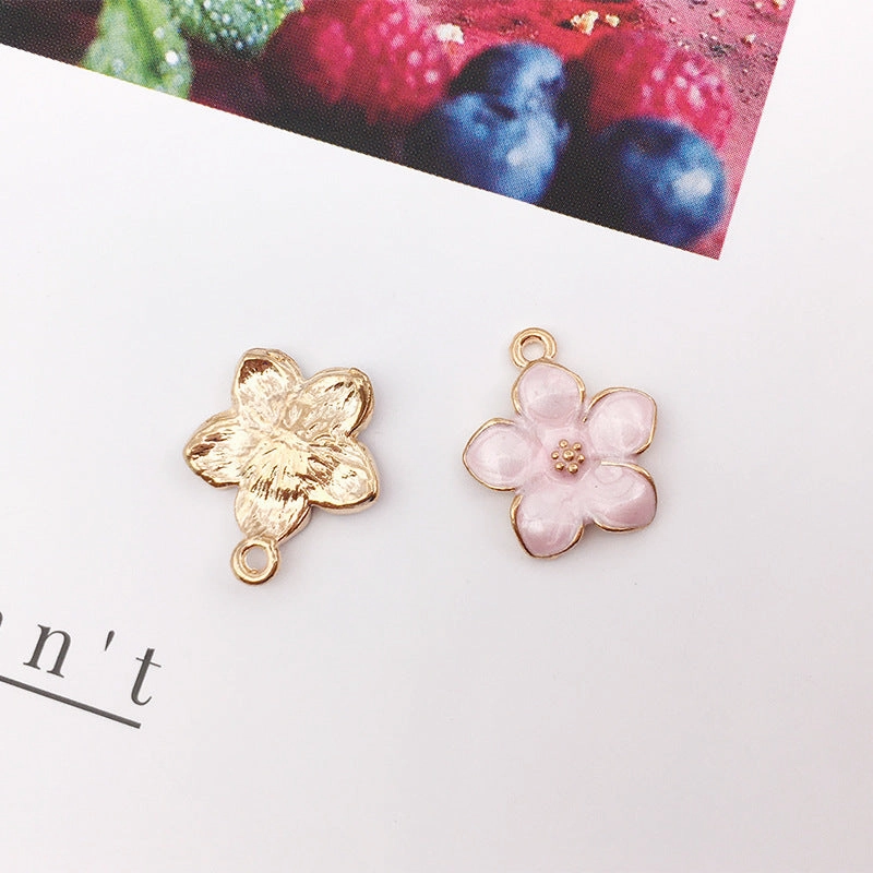 Wholesale Pink Shell Mermaid Flower Rabbit Alloy Drip Oil Pendant Simple Necklace Pendant Accessories