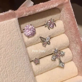 Wholesale Pink zircon cross ear bone studs titanium steel butterfly earrings