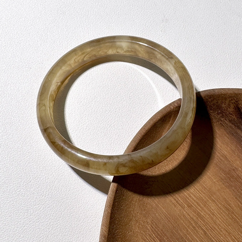 Wholesale plain circle round geometric resin wind color halo bracelet