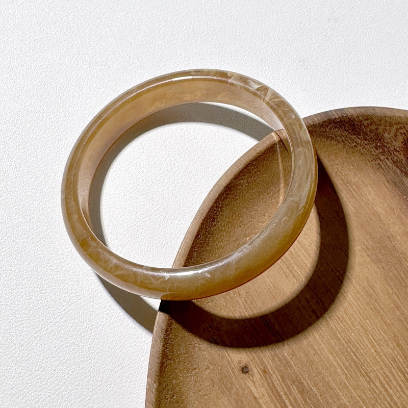 Wholesale plain circle round geometric resin wind color halo bracelet