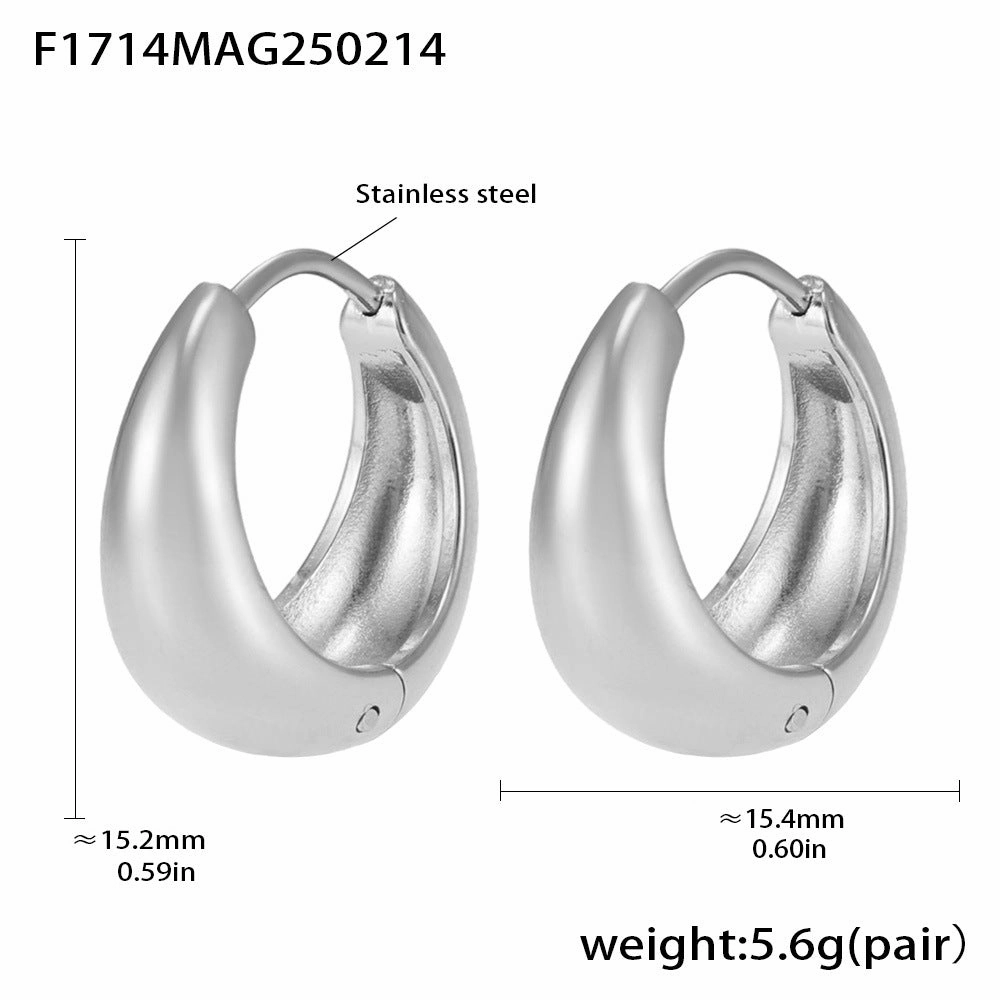 Wholesale Plain stainless steel high polished gold color matching earrings