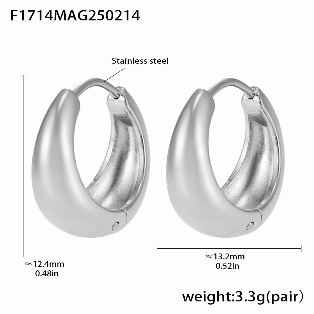 Wholesale Plain stainless steel high polished gold color matching earrings