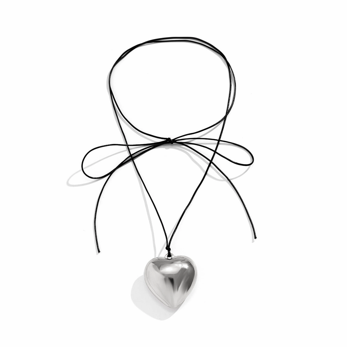 Wholesale Plastic Heart Pendant Long Leather Wax Thread Tassel Necklaces