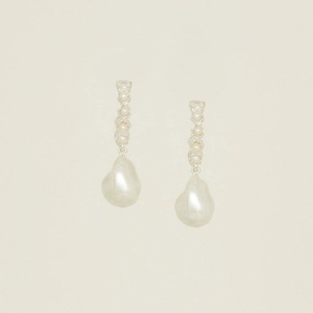 Wholesale pleated pearl earrings baroque pearl earrings