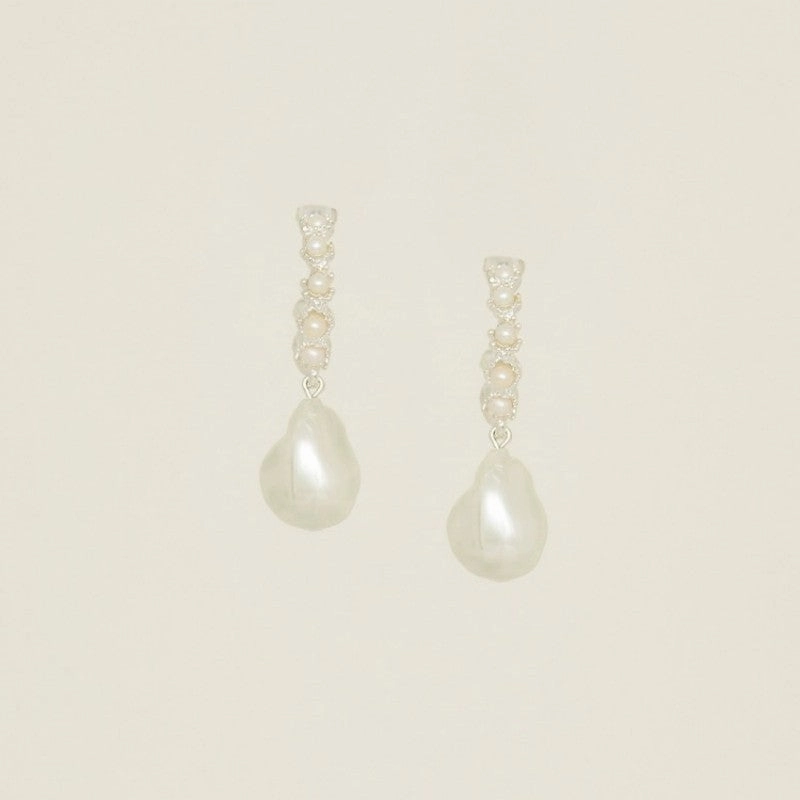 Wholesale pleated pearl earrings baroque pearl earrings