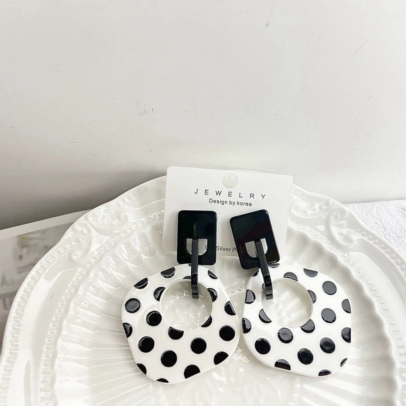 Wholesale Polka Dot Geometric S925 Silver Pin Acrylic Earrings