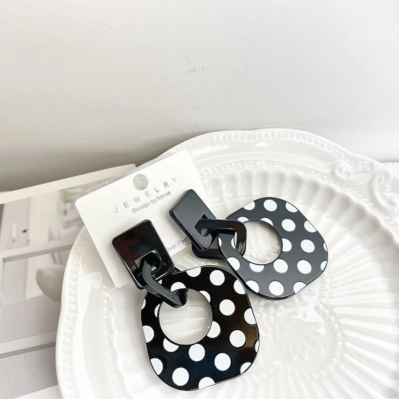 Wholesale Polka Dot Geometric S925 Silver Pin Acrylic Earrings