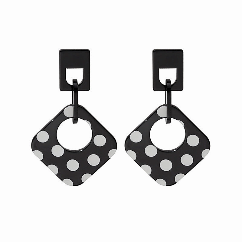 Wholesale Polka Dot Geometric S925 Silver Pin Acrylic Earrings