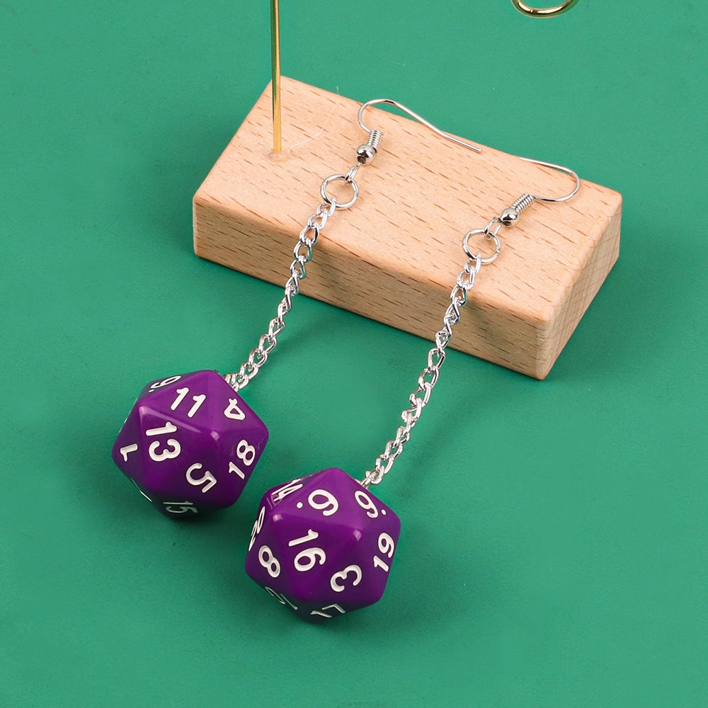 Wholesale Polygon Dice Acrylic Earrings