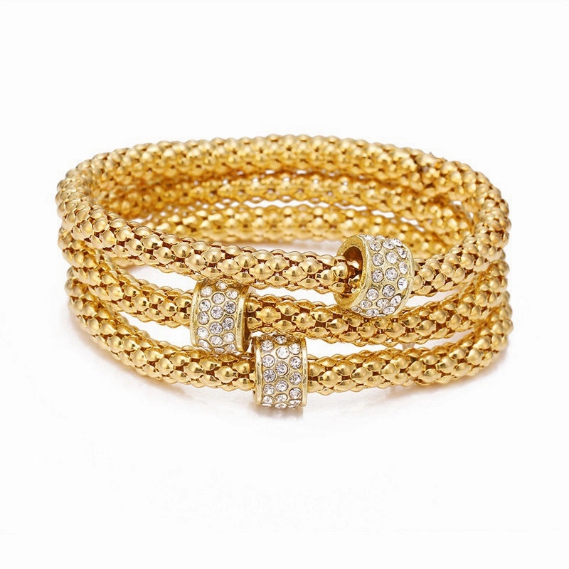 Wholesale Popcorn Chain Three Color Set Bracelet