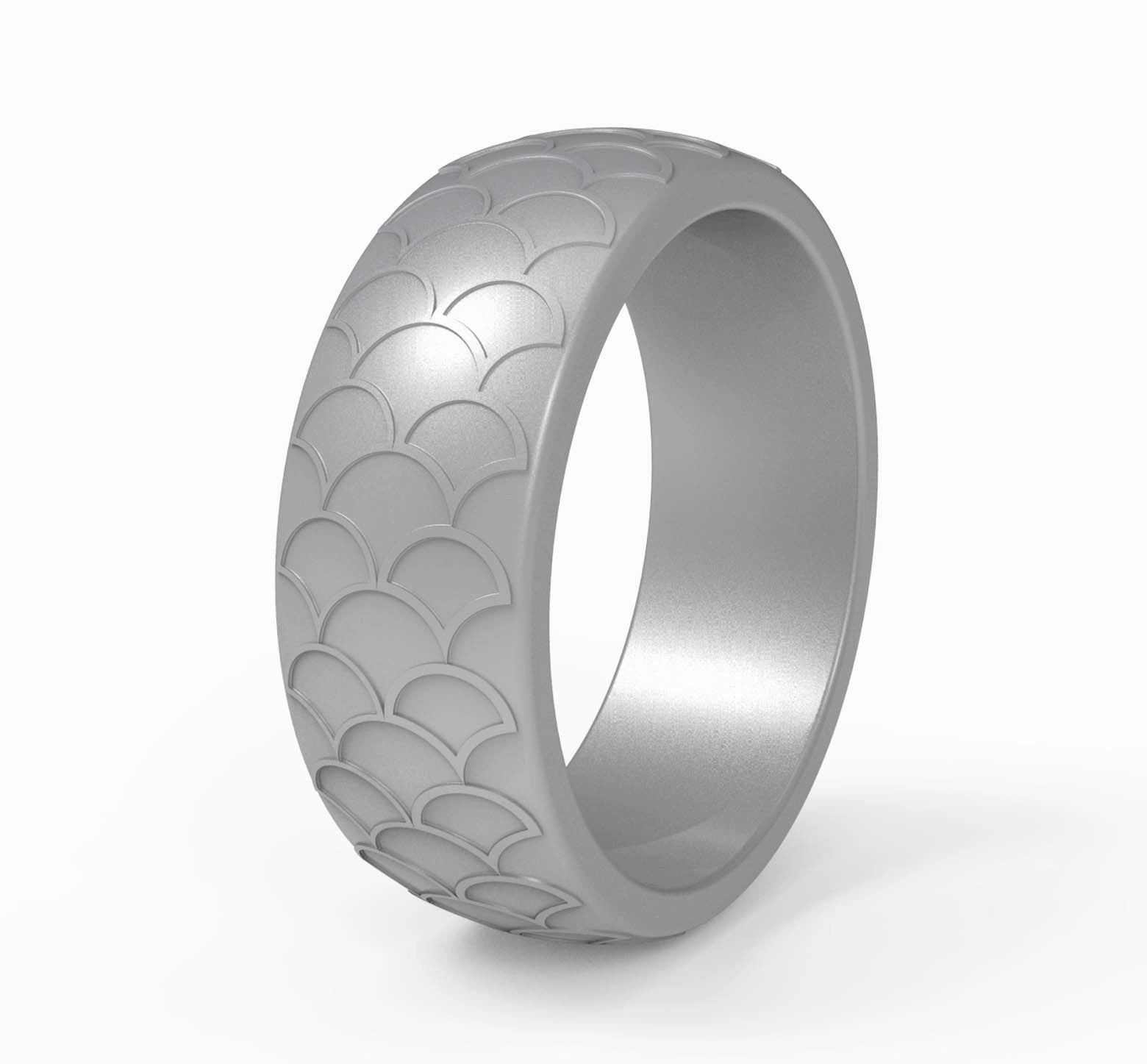 Wholesale popular fish scale pattern silicone ring men's outdoor sports silicone ring