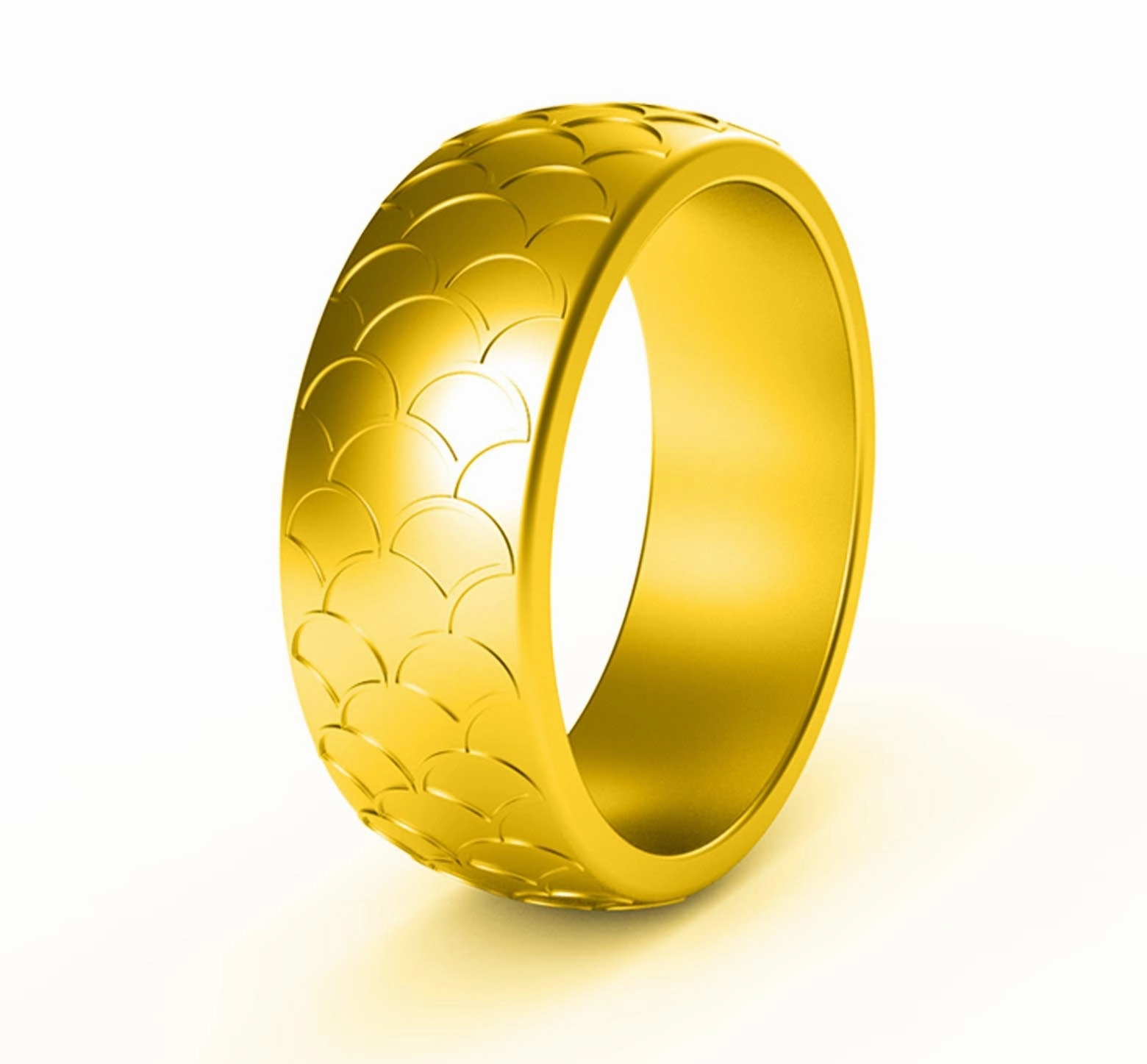 Wholesale popular fish scale pattern silicone ring men's outdoor sports silicone ring