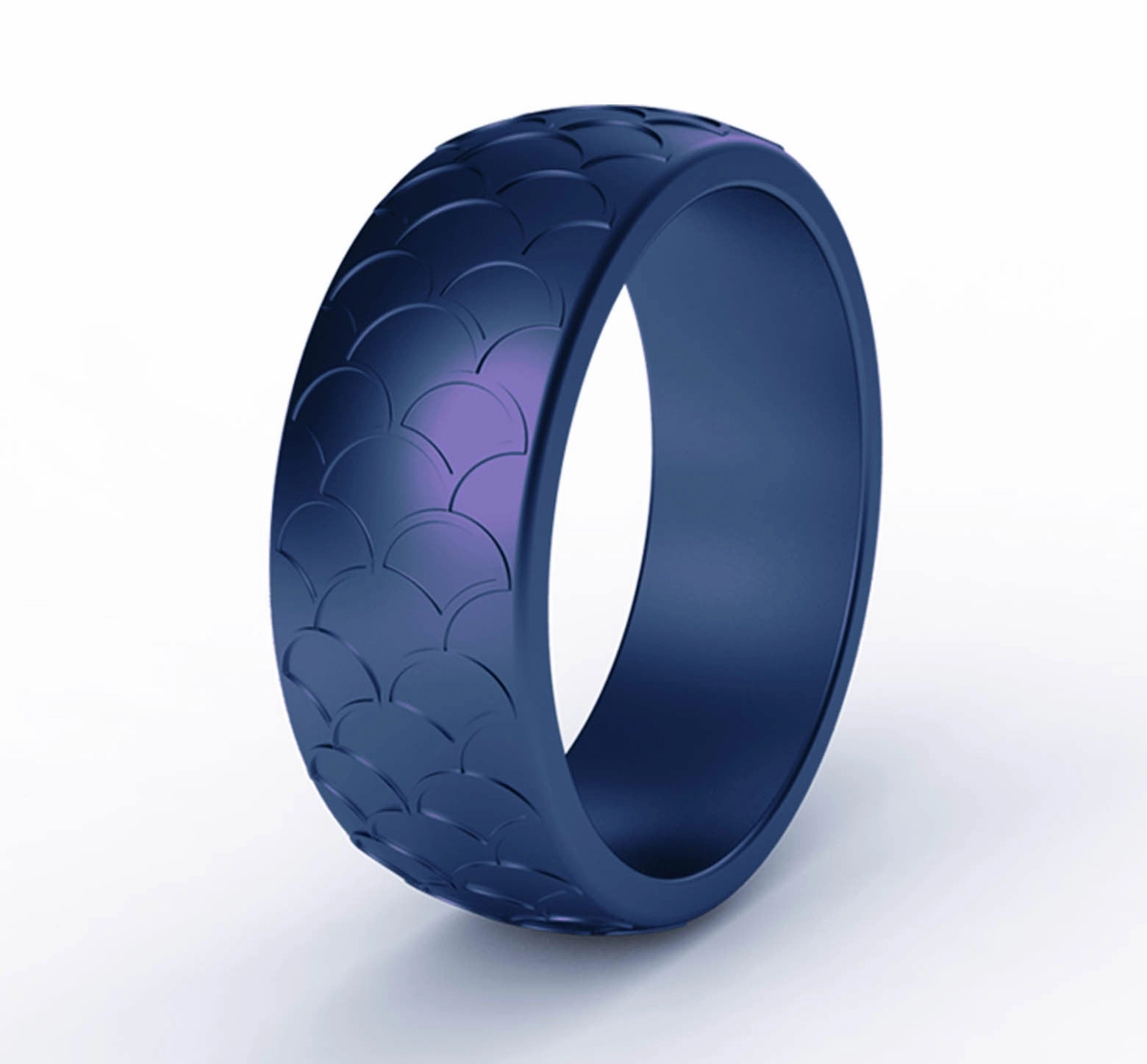 Wholesale popular fish scale pattern silicone ring men's outdoor sports silicone ring