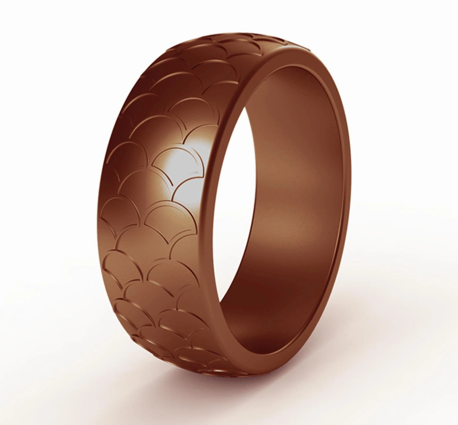 Wholesale popular fish scale pattern silicone ring men's outdoor sports silicone ring