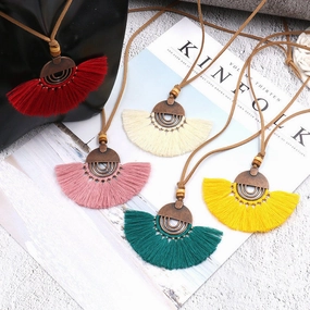 Wholesale Popular Handmade Scalloped Tassel Clavicle Chain